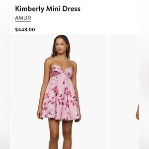 AMUR Pink Floral Spaghetti-Strap Mini Dress